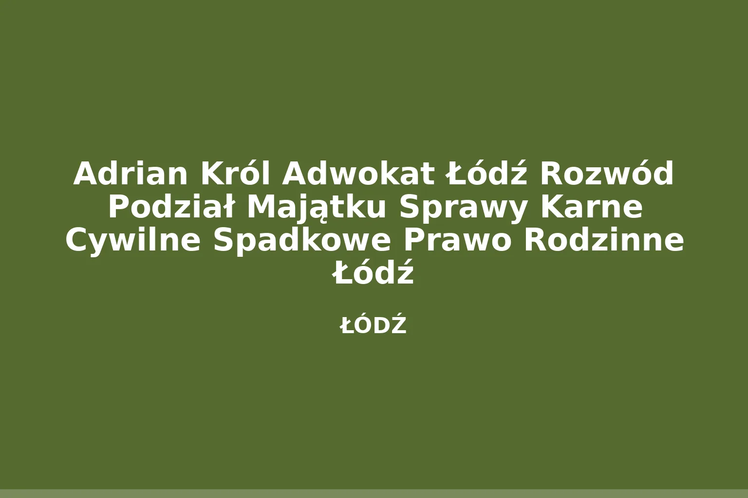 Adrian Król Adwokat Łódź Rozwód Podział Majątku Sprawy Karne Cywilne Spadkowe Prawo Rodzinne Łódź