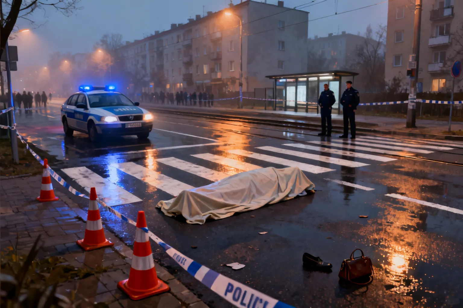 Potrącenie pieszej na Przybyszewskiego w Łodzi. Nie żyje kobieta