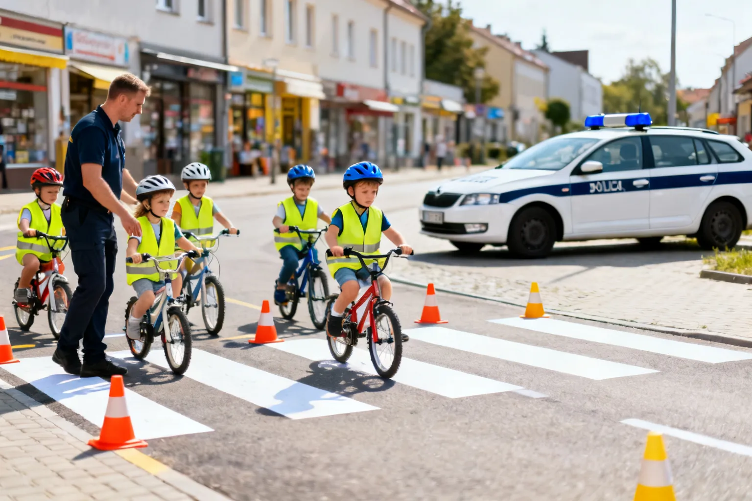 Mali rowerzyści uczyli się zasad ruchu drogowego w Port Łódź