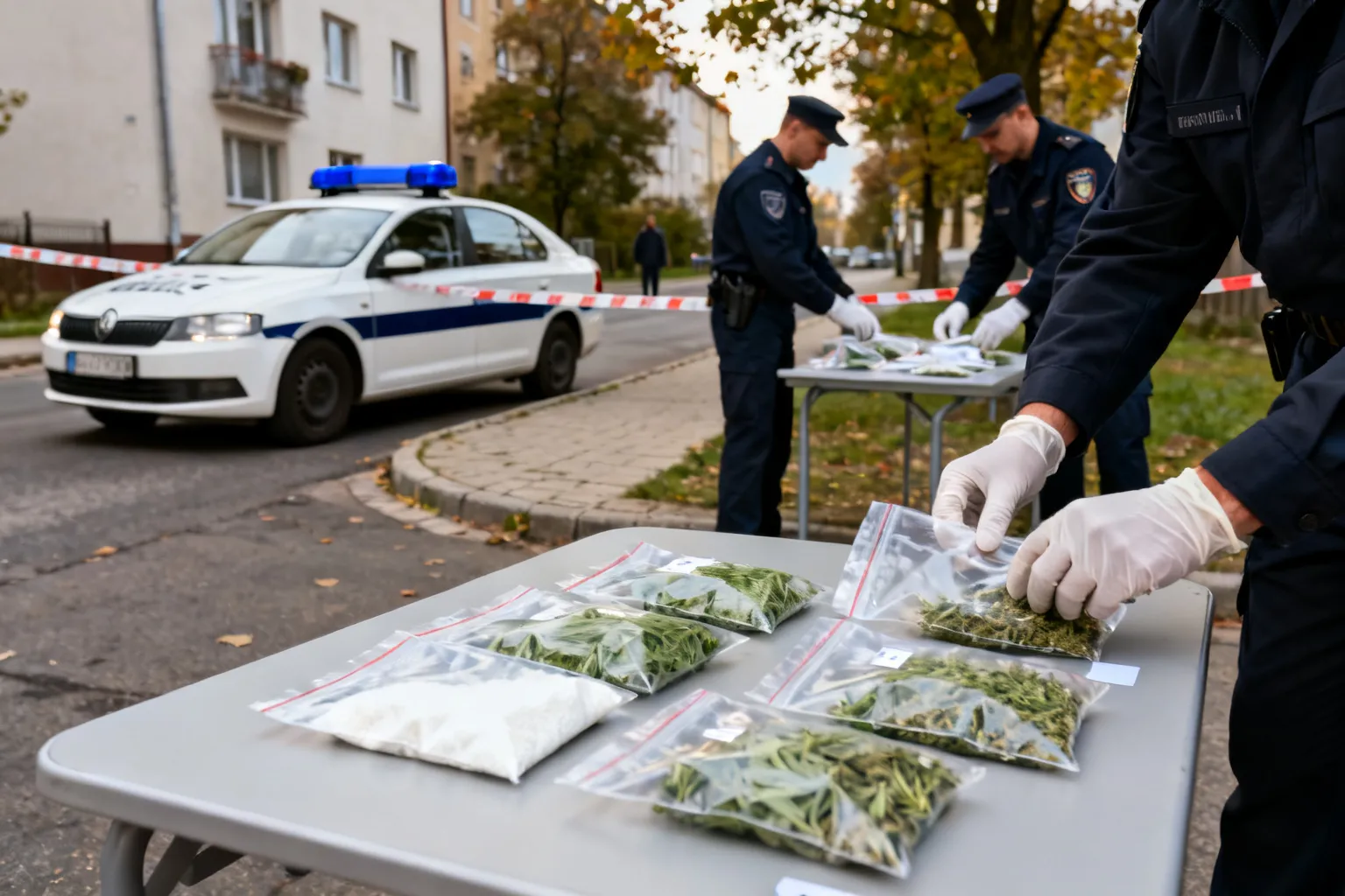 Zatrzymanie w Łodzi: ponad kilogram mefedronu i marihuany