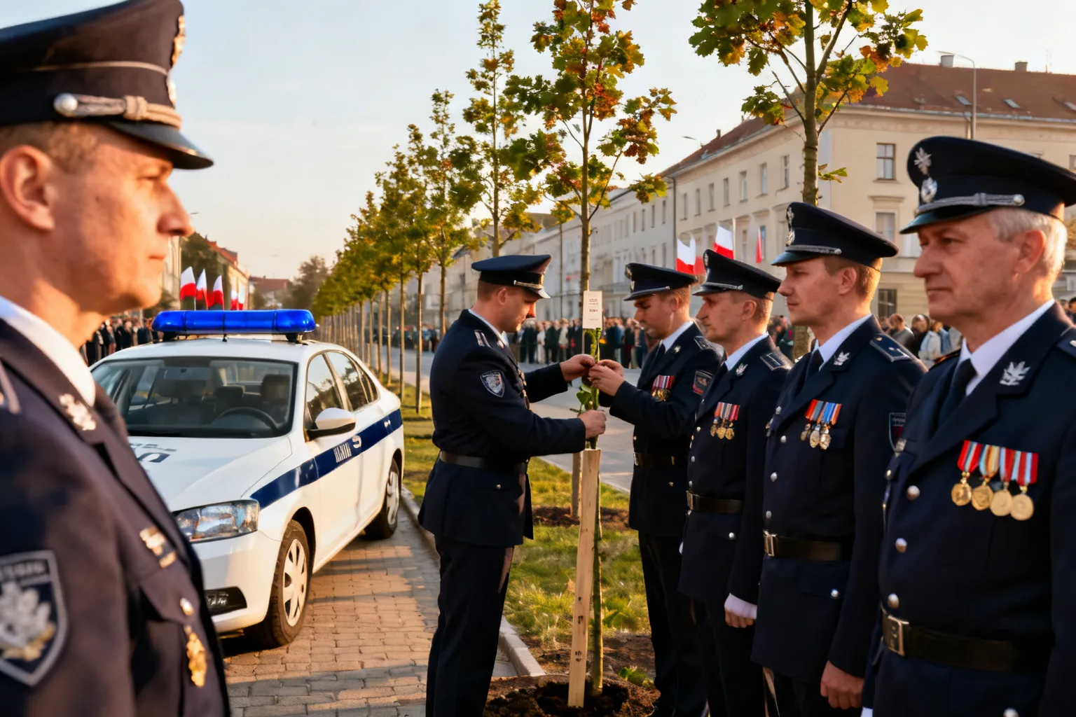 Uroczysty apel łódzkiego garnizonu Policji — odznaczenia i nowe dęby pamięci