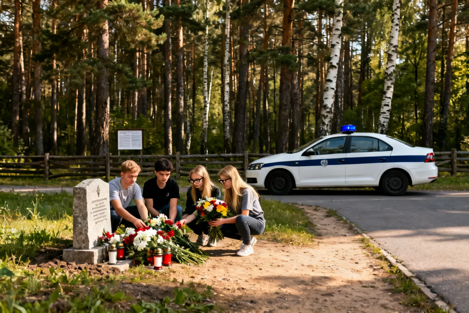 Młodzież upamiętniła ofiary Intelligenzaktion przy lesie na Brusie