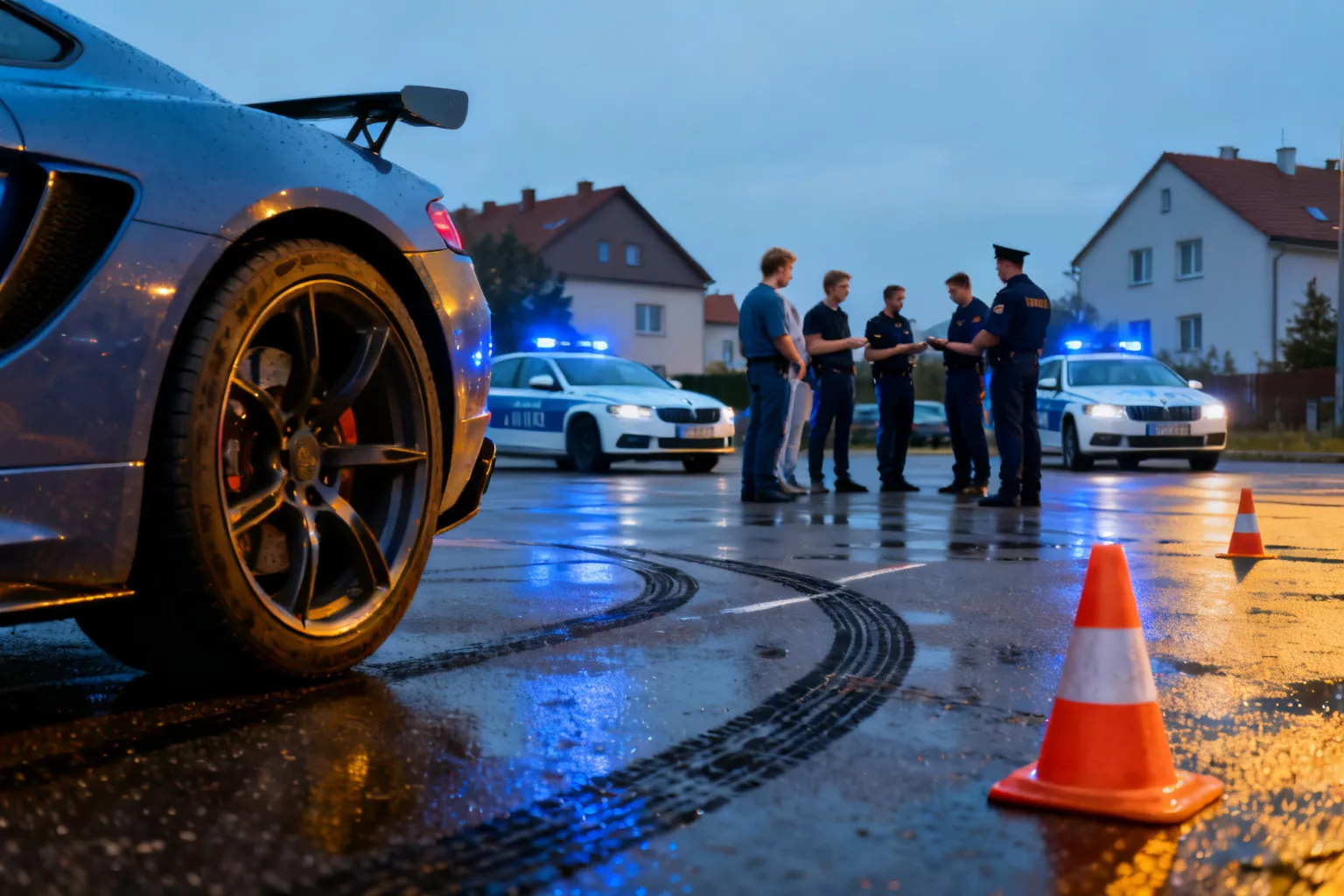 Nielegalne wyścigi samochodowe Ksawerów: policja przerwała nocne spotkanie, 5 zatrzymanych